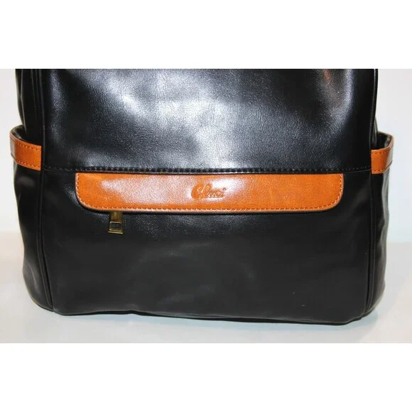 Cluci Women Backpack Purse Black Brown Faux Leather Anti Theft Travel Bag 12" - Picture 3 of 10